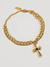 Ares Layered Cross Chain Bracelet