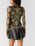 Jessa Long Sleeve in Olive Combo