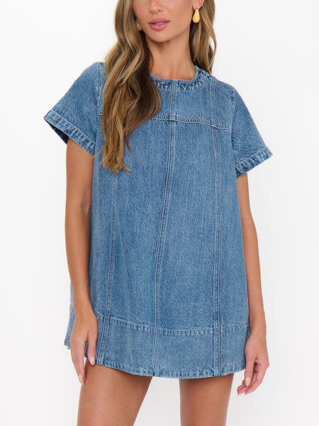 Claremont Dress in Stream Indigo