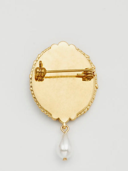 Robin Bramble Pearl Brooch