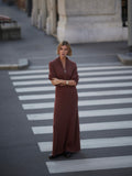 Burnet Zip Knit Maxi Dress in Cinnamon