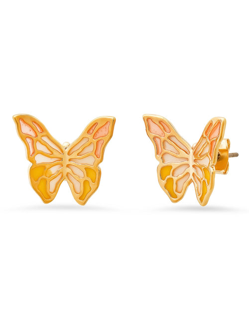 White Enamel Butterfly Earrings