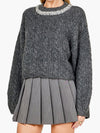 You Are The Statement Sweater in Charcoal