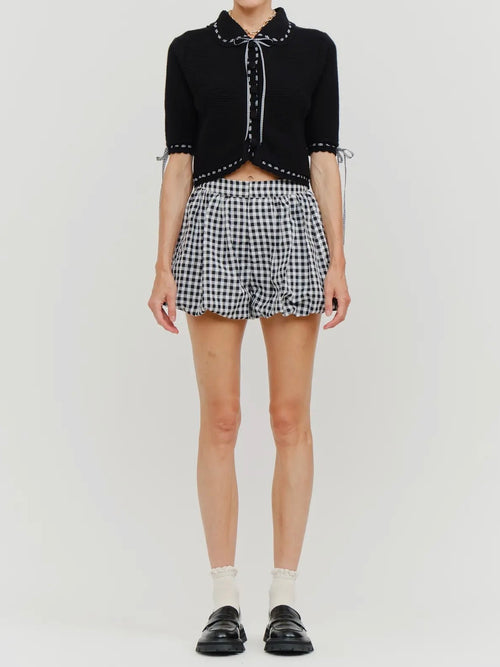 All The Right Ribbons Knit Top in Black