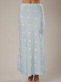 Dotted & Tee'd Skirt in Light Blue