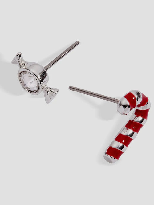 Candy Cane Mismatched Studs