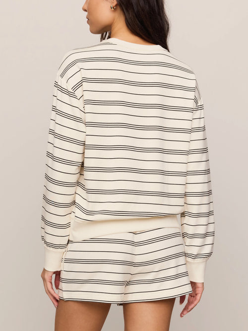 Stand Out Striped Sweatshirt in Cloud
