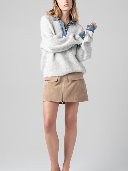 Rain Or Shine Combo Sweater in Grey