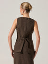 Sonja Vest in Brown Plaid