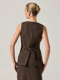Sonja Vest in Brown Plaid