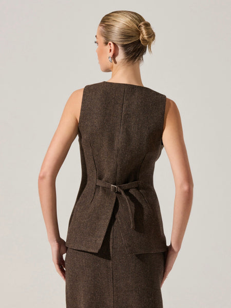 Sonja Vest in Brown Plaid