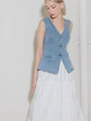 Denim Does Vest in Light Blue
