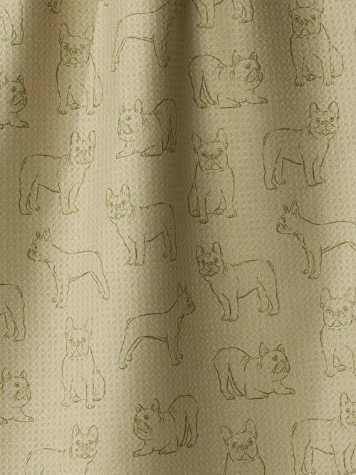 Frenchie Pups Tea Towel in Aloe