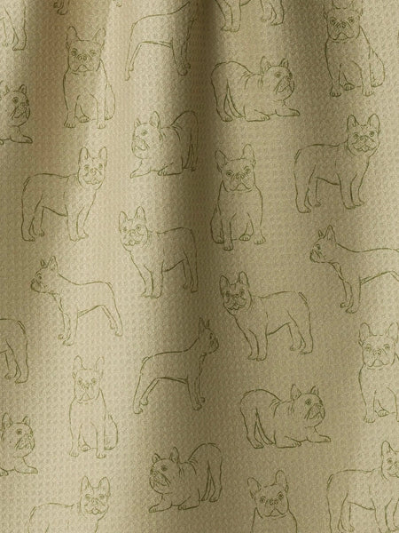 Frenchie Pups Tea Towel in Aloe