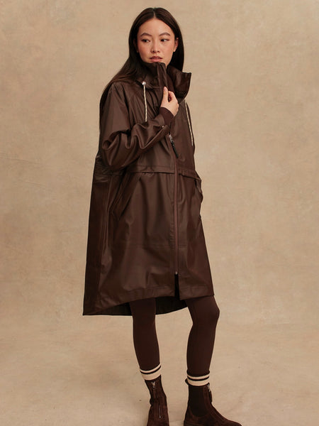 Kirsten Rain Coat in Dark Truffle