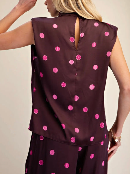 Polka Your Dot Blouse in Plum