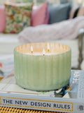 Sweet Grace Aqua Ribbed Candle