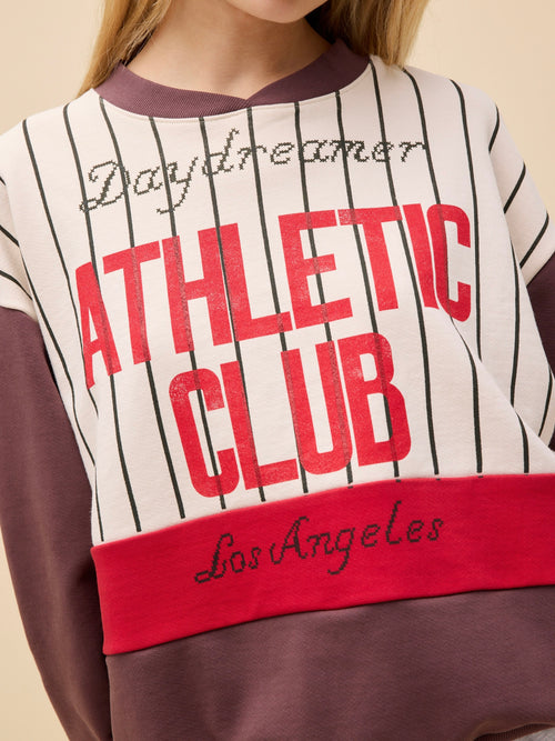 Daydreamer Athletic Club Colorblocked Sweatshirt in Brown Combo
