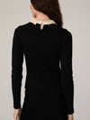 Mozza Embellished Knit Top in Black