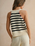 Take Me Out Stitch Tank in Navy Stripe