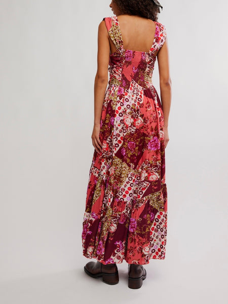 Sasha Maxi Dress in Strawberry Combo