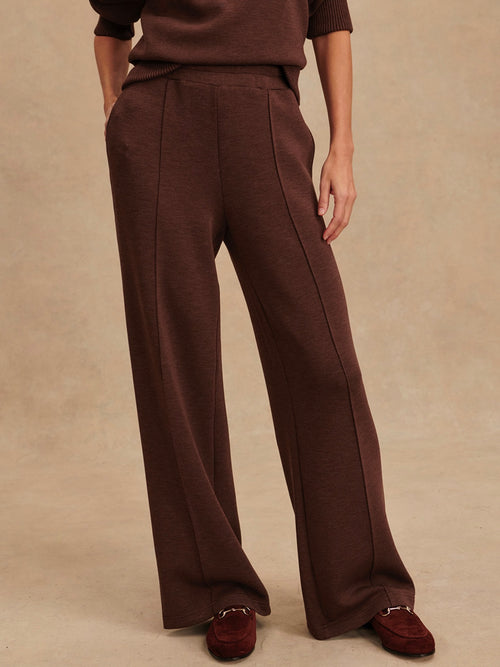 The Wide Leg Pant 28 in Coffee Bean Marl