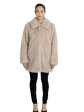 Victoria Faux Fur Coat in Taupe