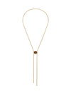 Crystal Bezel Bolo Necklace in Smokey Quartz Crystal