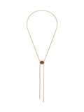 Crystal Bezel Bolo Necklace in Smokey Quartz Crystal