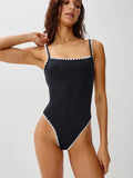 X RAILS Nadia One Piece in Black Blanket Stitch