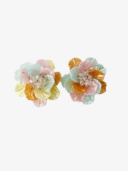 Jodi Flower Earrings in Pastel Rainbow