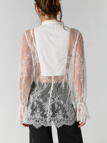 Bali Ophelia Tuxedo Top in Snow Bell