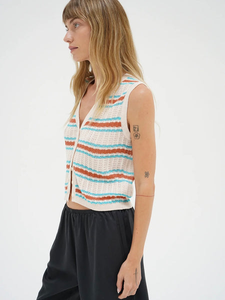 Lou Knit Vest in Sedona Stripe