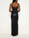 BTL Maxi Slit Skirt in Black