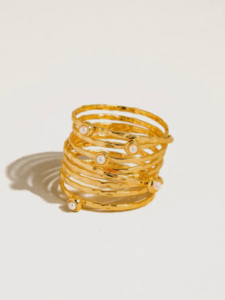 Vintage Multi Band Ring in Pearl