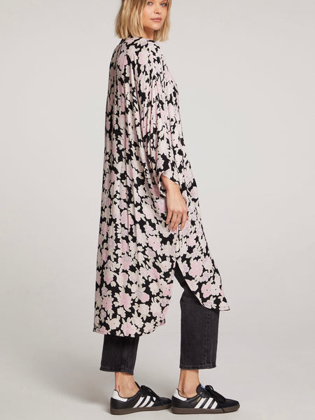 Polly Kimono in Black Floral