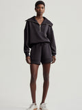 Catherine Half Zip Sweat in Black
