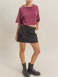 Very Berry Crop Tee in Dark Cherry
