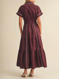 Do Gooder Dress in Burgundy & Pale Blue