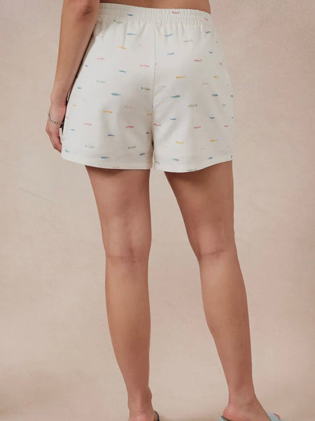 Make A Fish Shorts in White