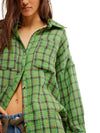 Cardiff Plaid Top in Green Combo