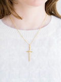 Dainty Tall Cross Necklace