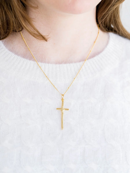 Dainty Tall Cross Necklace
