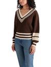 Jen Varsity Sweater in Chestnut