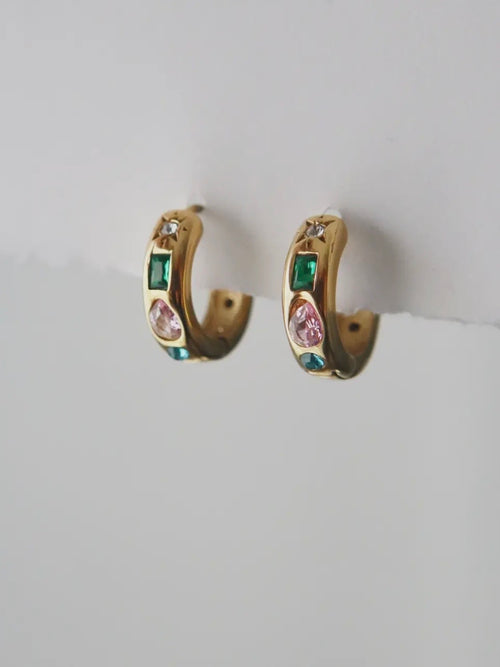 Jade Stone Hoops