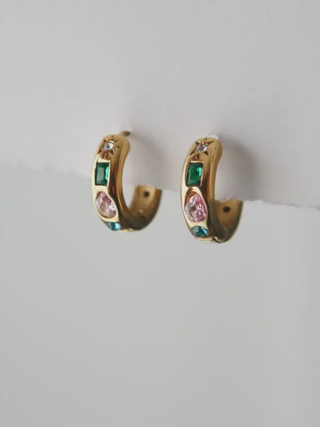 Jade Stone Hoops