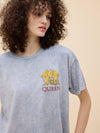 Queen World Tour 1977 Merch Tee in Light Blue Acid