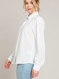 Off The Cuff Button Up in White