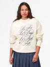 Oversized Sweatshirt in Cream Le Sex, Le Drugs, Le Rock & Roll