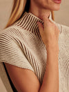 Lauren Plated Knit Tank in Cocoa Dust